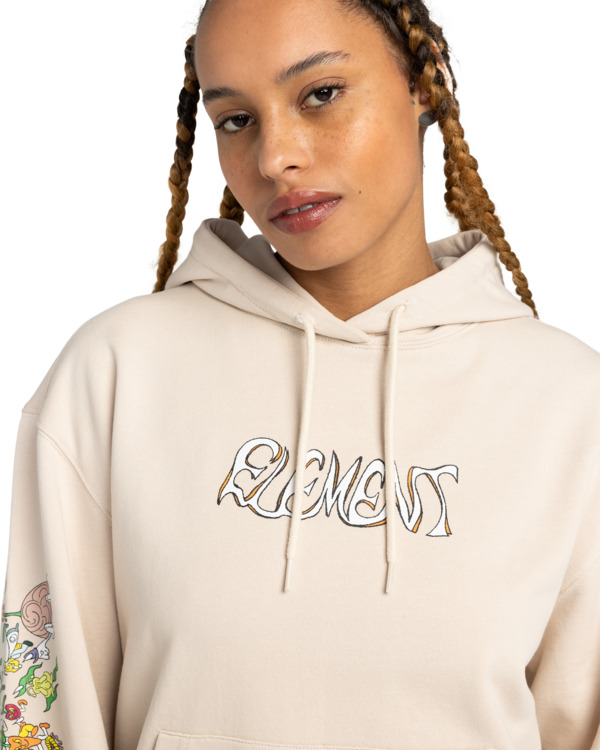 2 Party Flower - Sweat à capuche pour Femme Beige ELJSF00128 Element