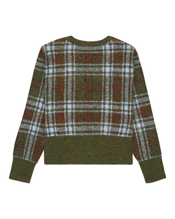 6 Plaid Cardigan W - Casaco de malha para mulher Marrom ELJSW00113 Element