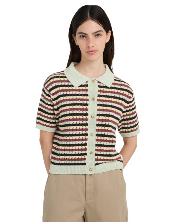 0 Crochet Stripes - Polo da Donna Black ELJSW00117 Element