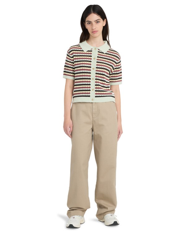 4 Crochet Stripes - Polo da Donna Black ELJSW00117 Element