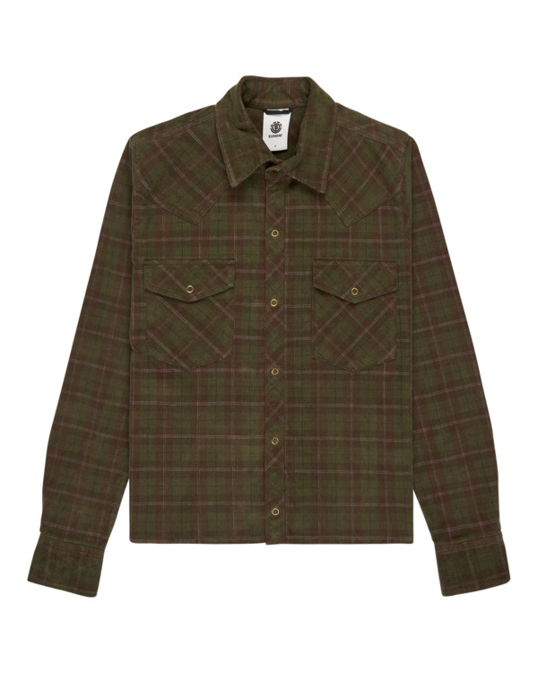 5 Westward Corduroy W - Camicia a Maniche Lunghe da Donna Red ELJWT00116 Element
