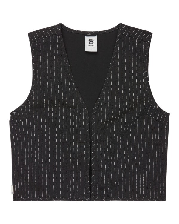 5 Tie Front W - Gestreiftes Top f&uuml;r Frauen Schwarz ELJWT00118 Element