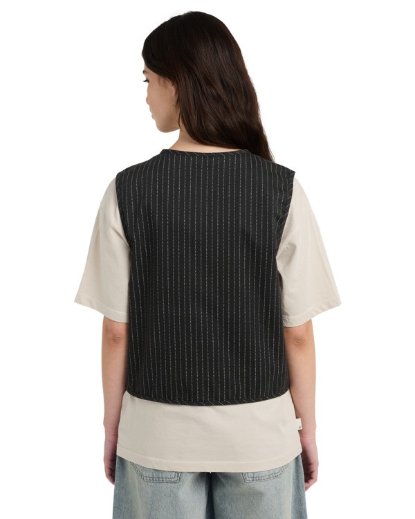 4 Tie Front W - Gestreiftes Top f&uuml;r Frauen Schwarz ELJWT00118 Element