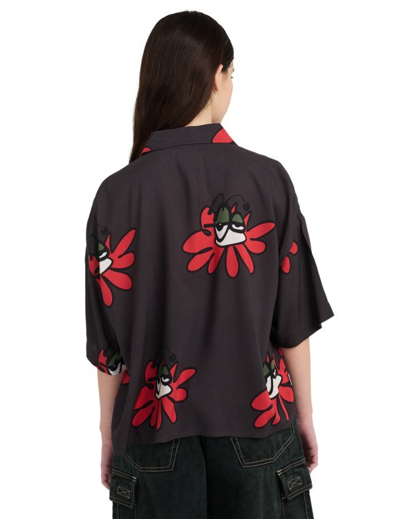 5 Boxy Front - Camicia a maniche corte da Donna Black ELJWT00120 Element