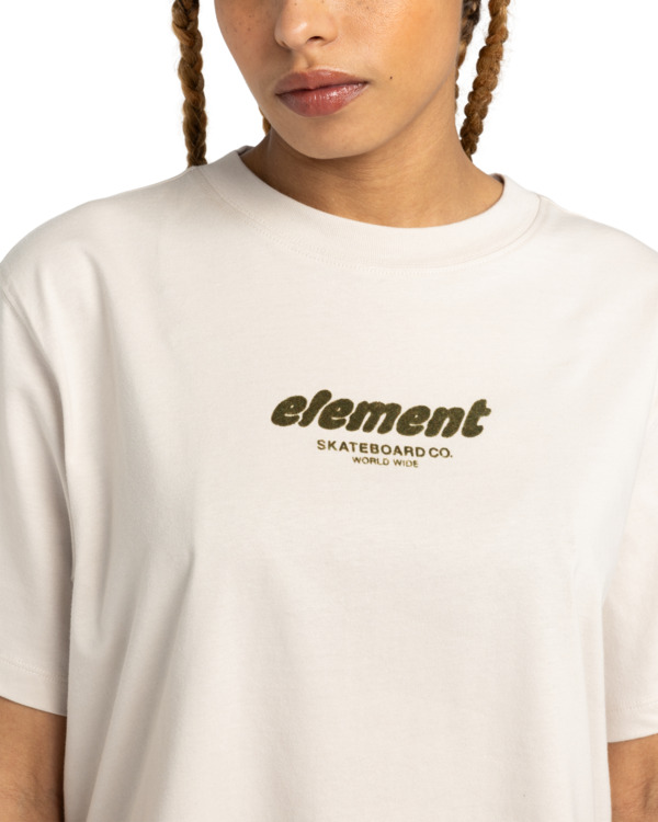 4 Velvet - Short Sleeves T-Shirt for Women Beige ELJZT00137 Element