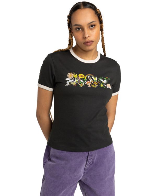 0 Yarnhill Ringer - Camiseta de manga corta para Mujer Negro ELJZT00138 Element