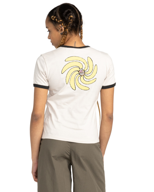 3 Yarnhill Ringer - Camiseta de manga corta para Mujer Beige ELJZT00138 Element