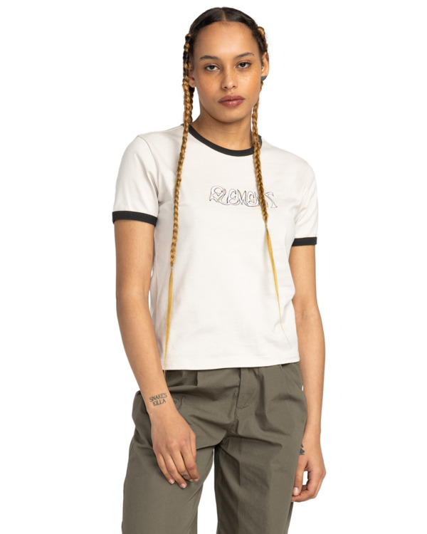 0 Yarnhill Ringer - T-Shirt für Frauen Beige ELJZT00138 Element