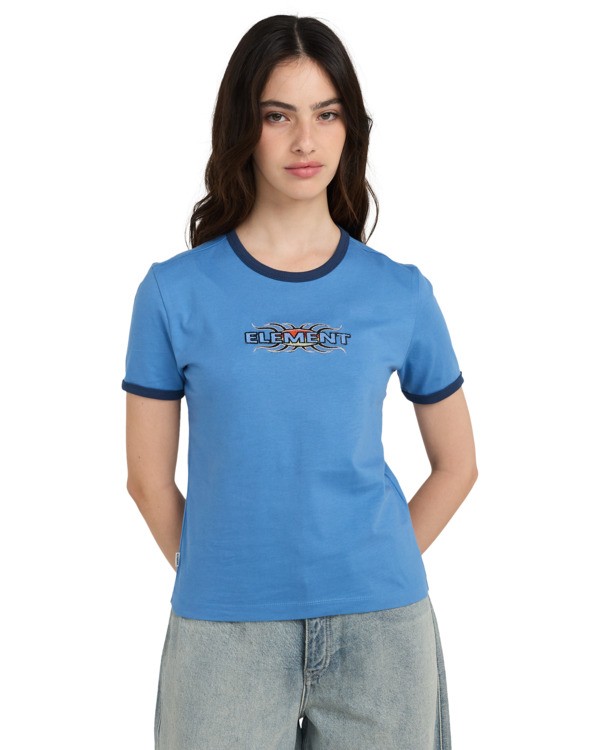 0 Yarnhill Ringer - T-Shirt &agrave; manches courtes pour Femme Bleu ELJZT00147 Element