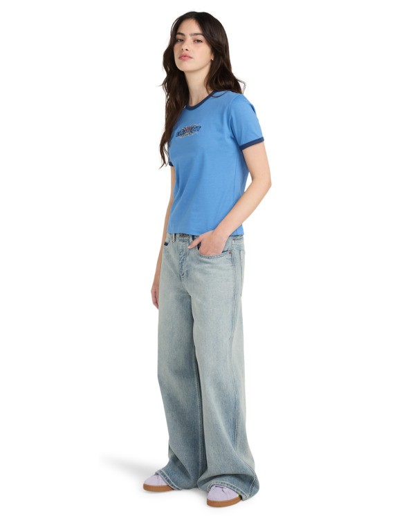 3 Yarnhill Ringer - T-Shirt &agrave; manches courtes pour Femme Bleu ELJZT00147 Element