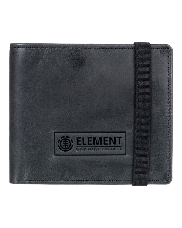 0 Strapper - Zweifach faltbares Portemonnaie aus Leder Schwarz ELYAA00140 Element