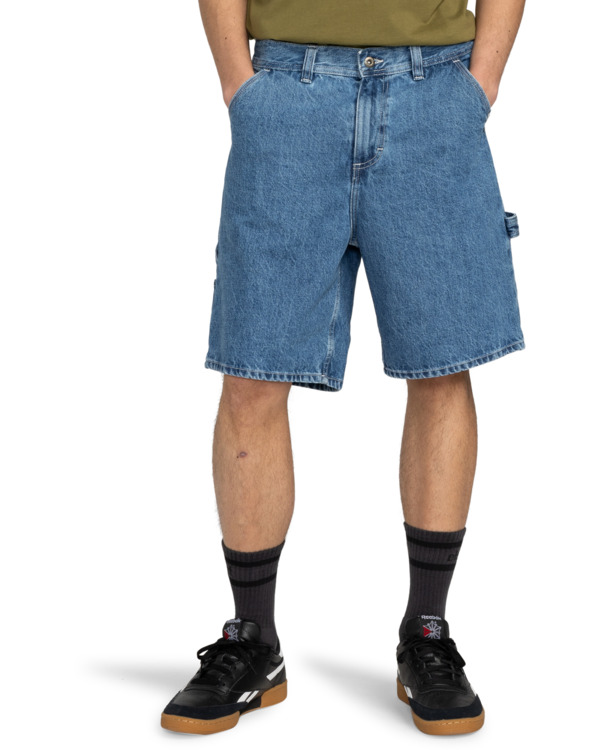 2 Carpenter 20" - Zimmermanns-Jeansshorts für Männer Blau ELYDS00102 Element