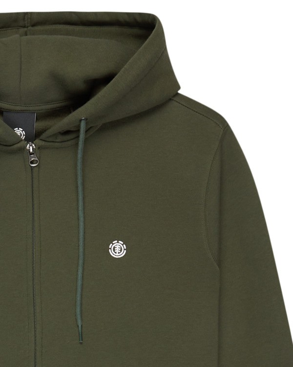 2 Icon Embroidery - Sudadera con cremallera para hombre Marron ELYFT00199 Element