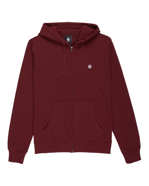 0 Icon Embroidery - Zip Sweatshirt for Men Red ELYFT00199 Element