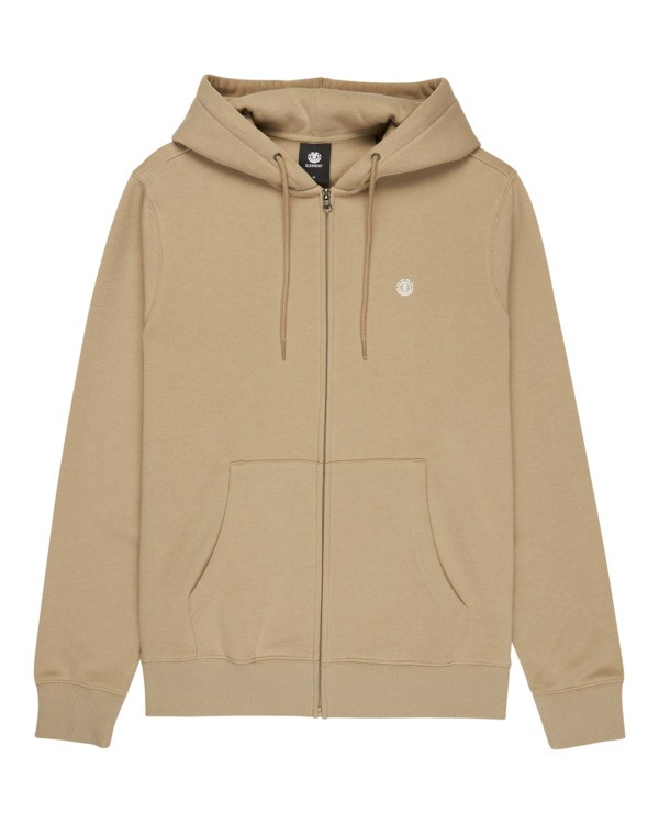 0 Icon Embroidery - Zip Sweatshirt for Men Beige ELYFT00199 Element