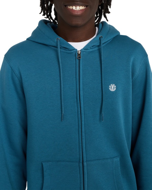 4 Icon Embroidery - Zip Sweatshirt for Men Blue ELYFT00199 Element