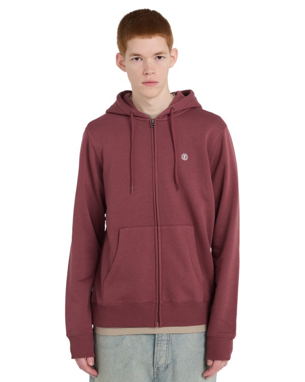 2 Icon Embroidery - Zip Sweatshirt for Men Purple ELYFT00199 Element