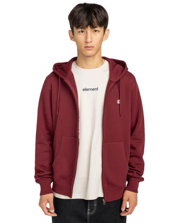 2 Icon Embroidery - Zip Sweatshirt for Men Red ELYFT00199 Element