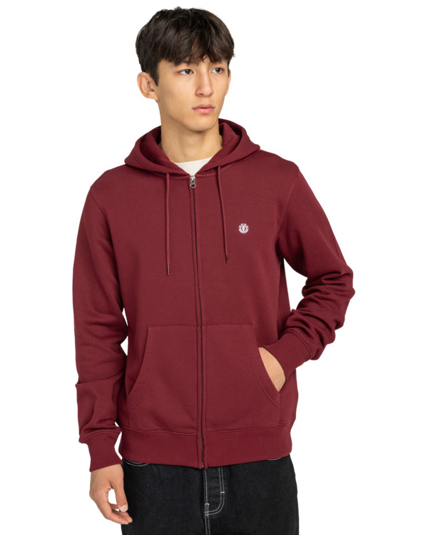 5 Icon Embroidery - Zip Sweatshirt for Men Red ELYFT00199 Element
