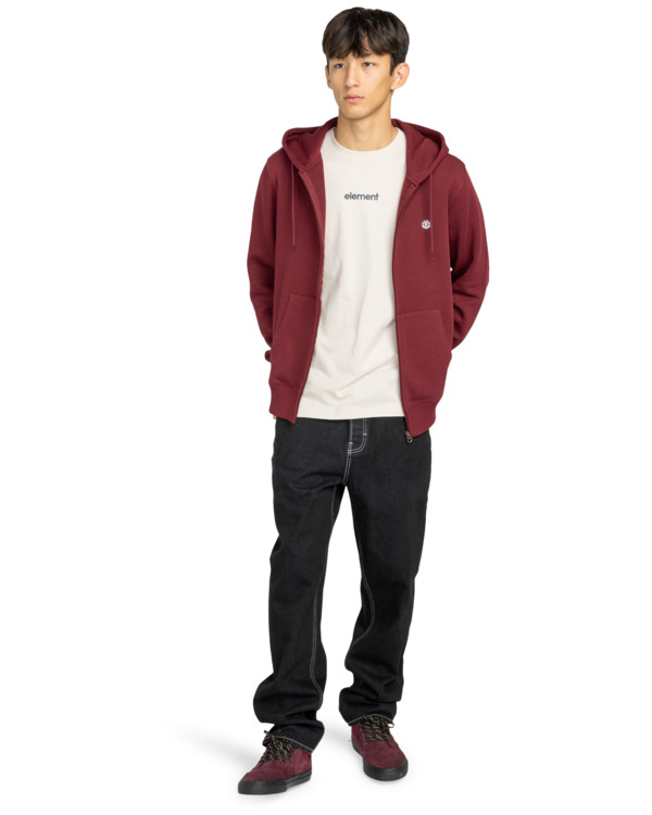 6 Icon Embroidery - Zip Sweatshirt for Men Red ELYFT00199 Element