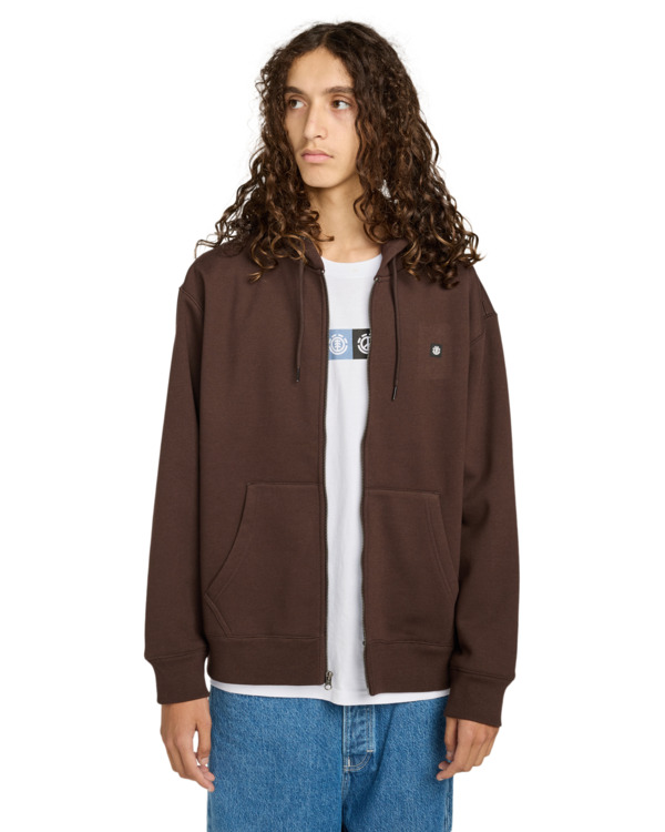 5 Icon Rain - Sweat zippé pour Homme Marron ELYFT00204 Element