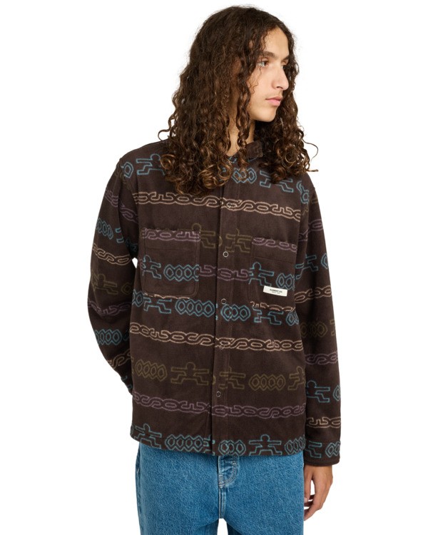 2 Polar - Camisa polar amplia para hombre Marron ELYFT00212 Element