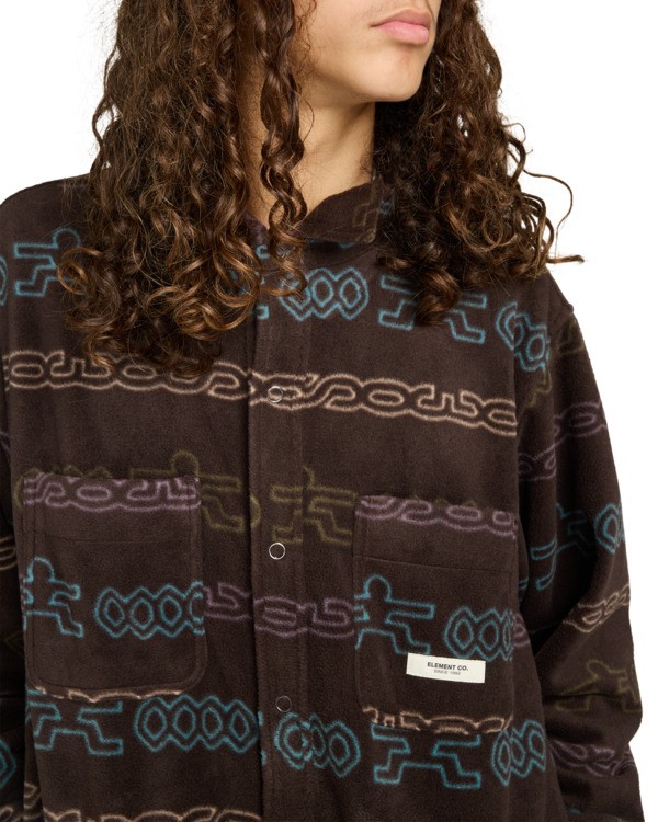 4 Polar - Camisa polar amplia para hombre Marron ELYFT00212 Element