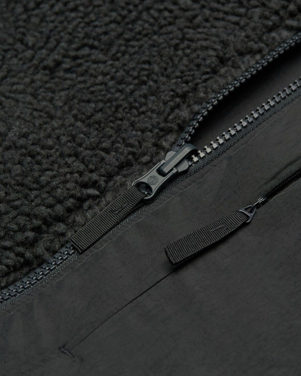 6 Wolfe Sherpa - Wendbarer Sherpa-Kapuzenpulli für Männer Schwarz ELYJK00225 Element