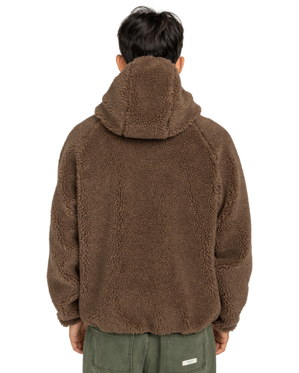 8 Wolfe Sherpa - Sweat à capuche réversible en sherpa pour Homme Marron ELYJK00225 Element