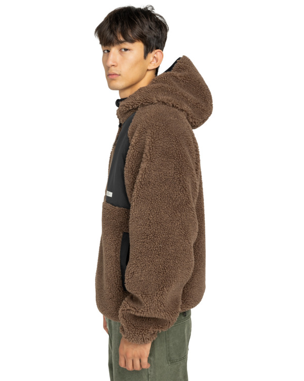 3 Wolfe Sherpa - Sweat à capuche réversible en sherpa pour Homme Marron ELYJK00225 Element