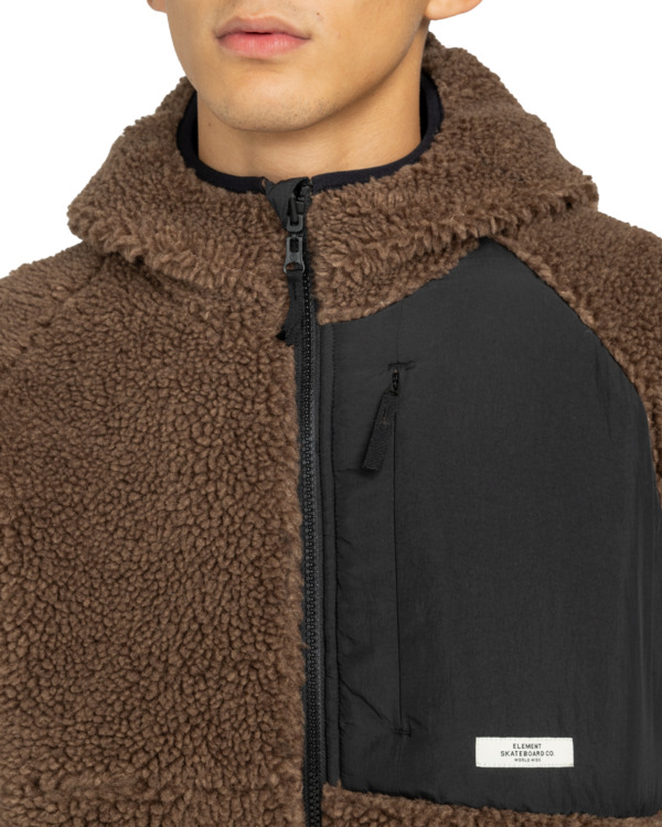 4 Wolfe Sherpa - Sweat à capuche réversible en sherpa pour Homme Marron ELYJK00225 Element