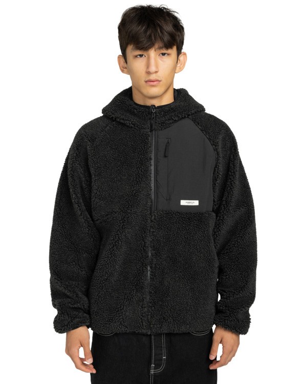 2 Wolfe Sherpa - Reversible Sherpa Hoodie for Men Black ELYJK00225 Element