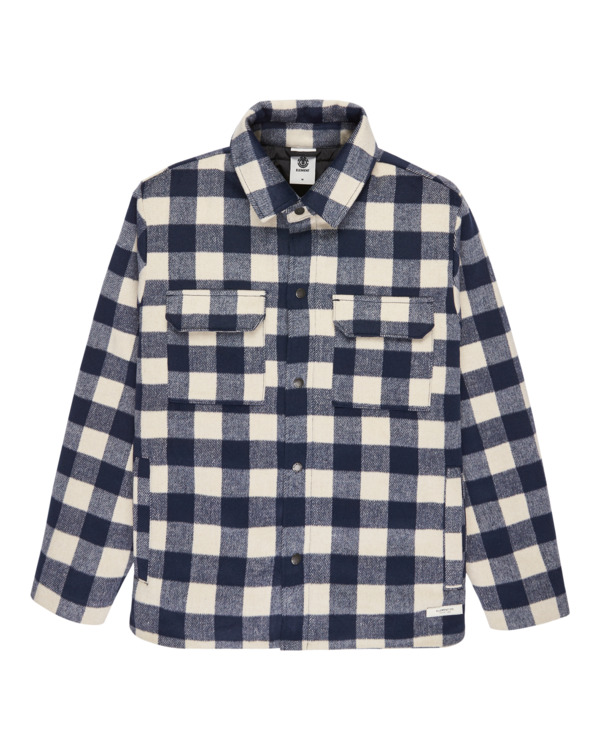 0 Lodge Check - Padded Overshirt for Men Blue ELYJK00282 Element