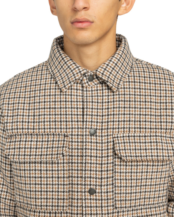 4 Lodge Check - Padded Overshirt for Men Brown ELYJK00282 Element
