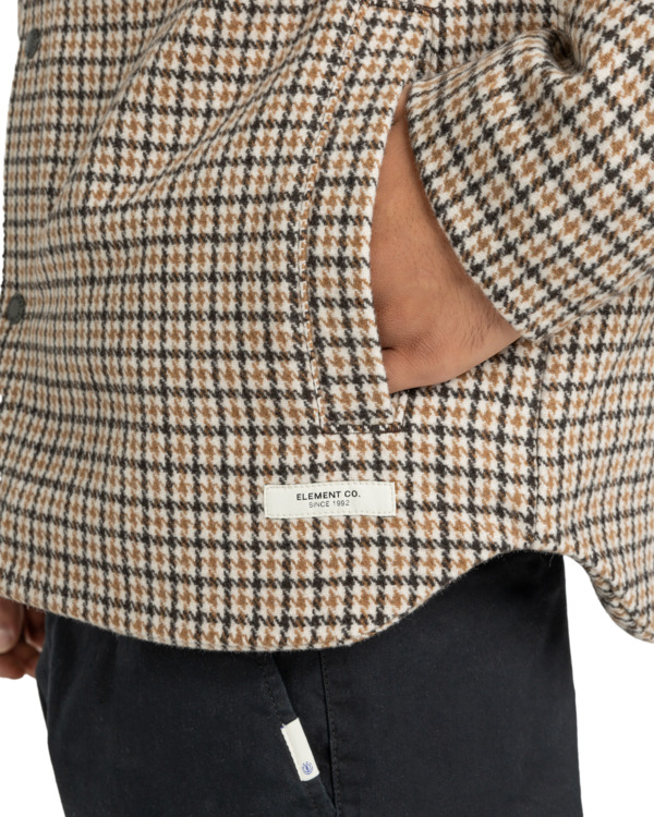 5 Lodge Check - Padded Overshirt for Men Brown ELYJK00282 Element