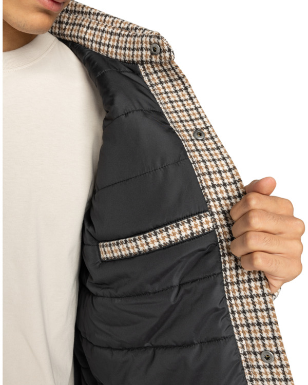 6 Lodge Check - Padded Overshirt for Men Brown ELYJK00282 Element