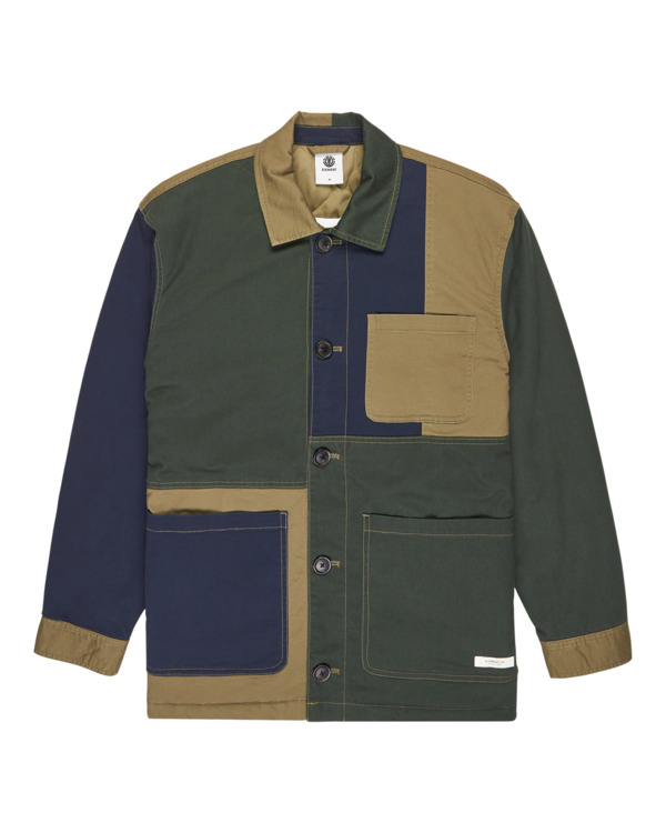 0 Crossroads Patchwork Overshirt - Überhemd für Männer Schwarz ELYJK00284 Element