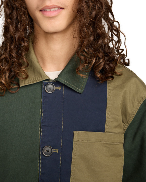 4 Crossroads Patchwork Overshirt - Überhemd für Männer Schwarz ELYJK00284 Element
