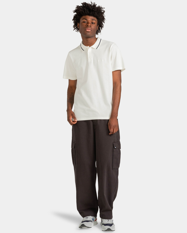 5 Myloh - Short Sleeve Polo Shirt for Men White ELYKT00128 Element