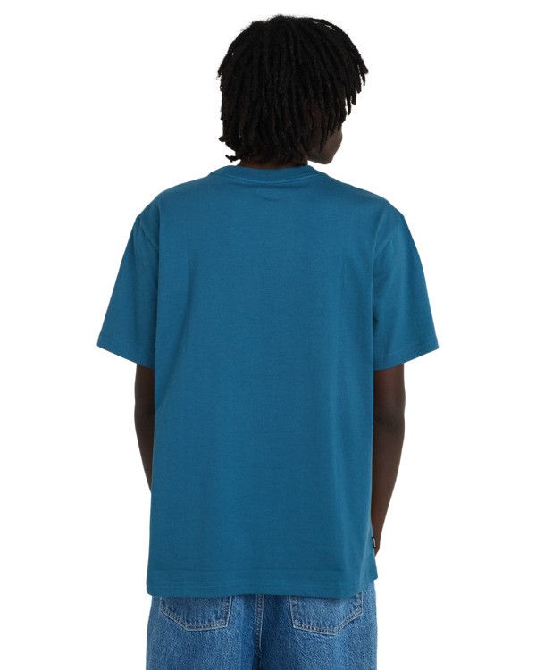 6 Icon Embroidery - T-Shirt à manches courtes pour Homme Bleu ELYKT00168 Element