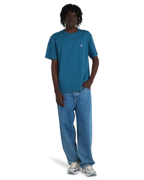 5 Icon Embroidery - T-Shirt à manches courtes pour Homme Bleu ELYKT00168 Element