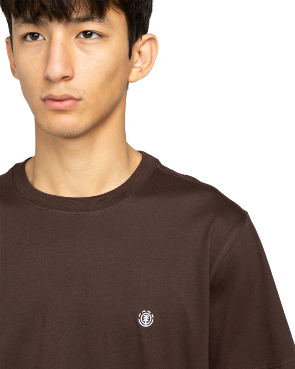 5 Icon Embroidery - Maglietta a maniche corte da Uomo Brown ELYKT00168 Element
