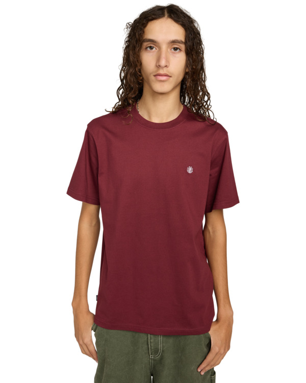 2 Icon Embroidery - Camiseta de manga corta para hombre Rojo ELYKT00168 Element