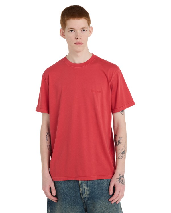 2 Lowcase Pigment - Short Sleeve T-Shirt for Men Red ELYKT00177 Element