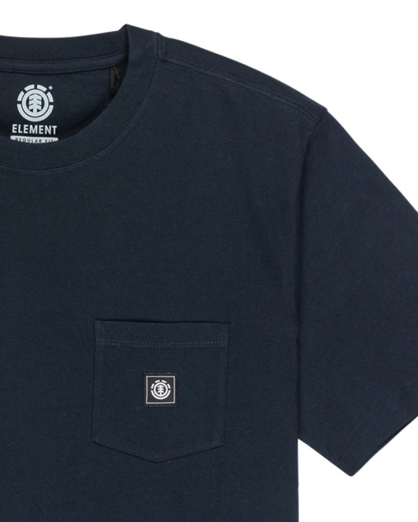 2 Icon Label Pocket - Short Sleeve T-Shirt for Men Blue ELYKT00198 Element