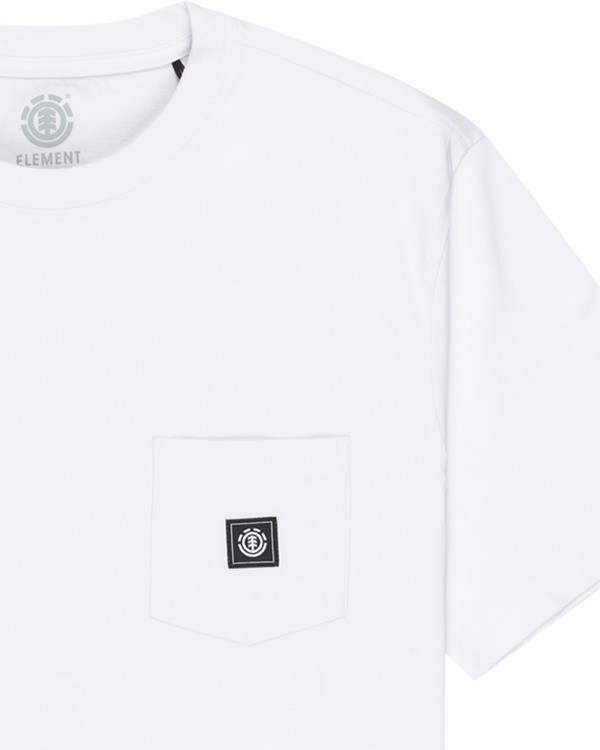 2 Icon Label Pocket - Short Sleeve T-Shirt for Men White ELYKT00198 Element