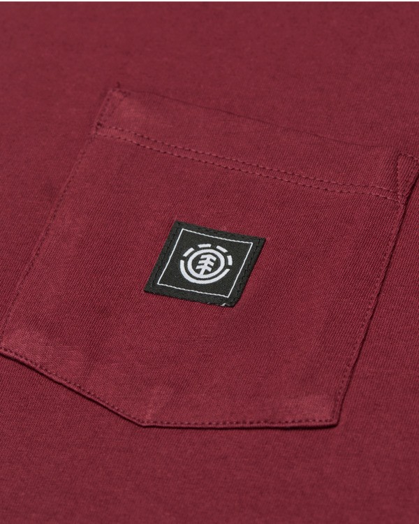 3 Icon Label Pocket - Short Sleeve T-Shirt for Men Red ELYKT00198 Element