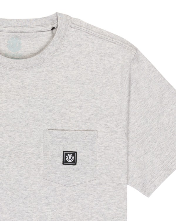2 Icon Label Pocket - Short Sleeve T-Shirt for Men Gray ELYKT00198 Element