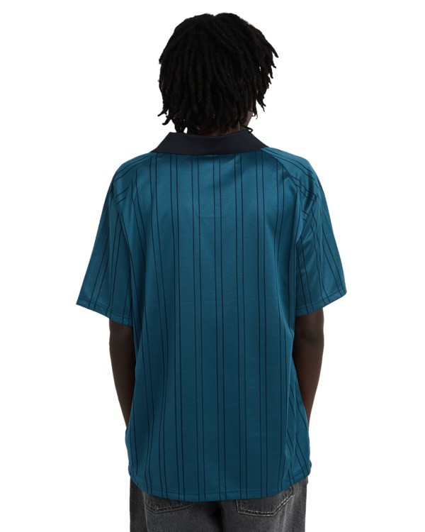 6 Lowcase Soccer - Short Sleeve Polo T-Shirt for Men Blue ELYKT00203 Element