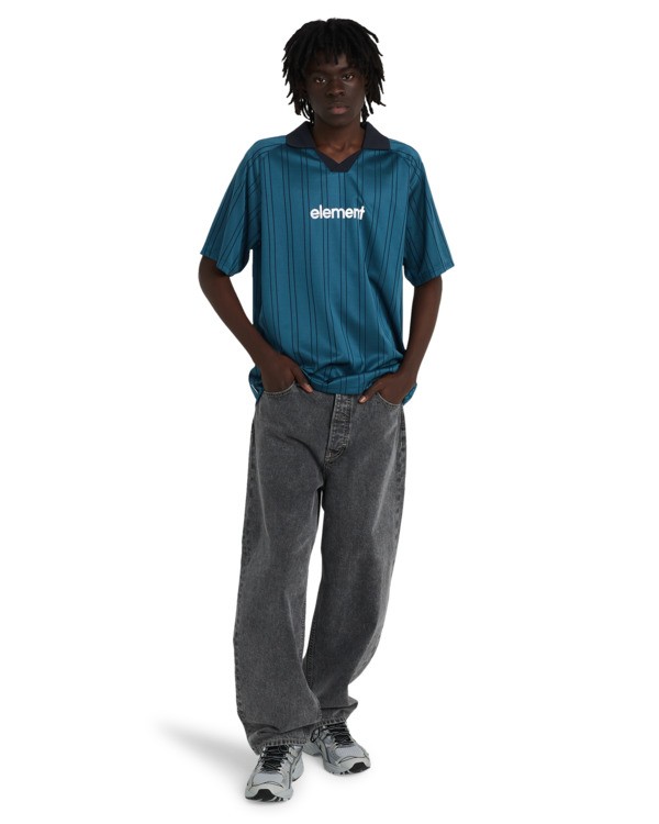 5 Lowcase Soccer - Short Sleeve Polo T-Shirt for Men Blue ELYKT00203 Element